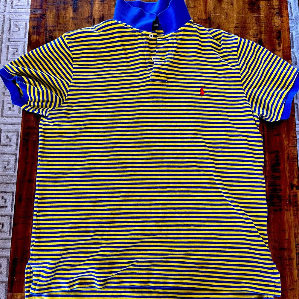 Ralph Lauren Polo - Large - Yellow and Blue Stripes.